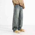 Men's Loose Wide-leg Retro Distressed Loose Jeans