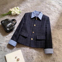 New Single-breasted Faux Two-piece Coatslimming, Chic Top
