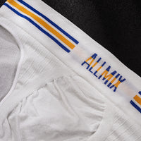 Men Color Strip Sports Style With Letters Seamless Low Waist Panties