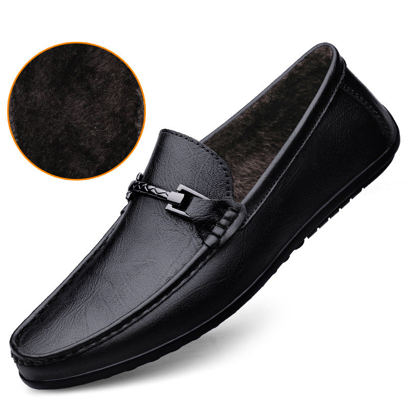 Men's One Pedal Genuine Leather High-grade Soft Soled Flats Casual