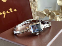 Vintage Square Watch For Women A Dainty Mini Square Design With A Wheat-sheaf Motif