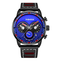 Calendar Belt Quartz Watch Trend Personality Three-eye Chronograph