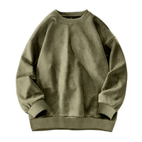 Round-neck Solid-color Suede-fleece Hoodie