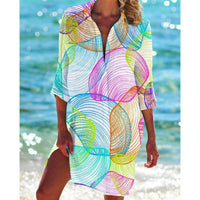 Women's Creative Loose Print Holiday Beach Shirt
