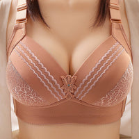 High-end Plus Size Thin Cup Without Steel Ring Beauty Back Underwear Comfort Adjustment Breathable Sweat Absorbing Bra
