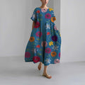 European And American-style Floral-print Casual Womens Dress