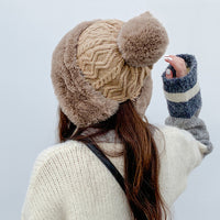 Solid Color Wool Knitted Ear Protection Warm Hat