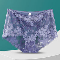 High Waist Hollow-out Lace Flower Underwear Belly Contracting Hip Lifting Cotton Bottom Fat