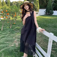 Polka-dot Sleeveless Dress For Women