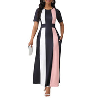 New Elegant Slim-fit Fashionable Contrast-color Dress