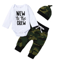 Three-piece White Cotton Letter Camouflage Print With Hood