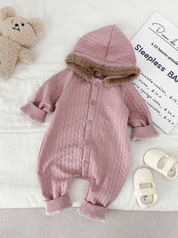 Baby Twist Rabbit Ears Hooded Romper Climbing Clothes