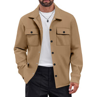 Retro Single-breasted Lapel Casual Long-sleeve Jacket