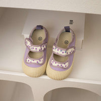 Children's Floral Closed-toe Canvas Sneakers