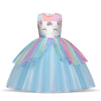 Princess Dress Children Fluffy Yarn Flower Girl Piano Costume