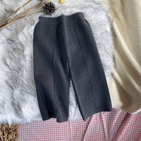 Children's Thickened Knitting Straight-leg Pants Casual Wide-leg Pants