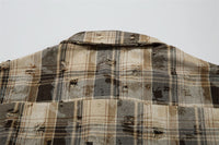 Fashion Loose Plaid Long Sleeve Shirt Men