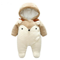 Baby Onesies, Out Clothes, Plus Velvet Quilted Thick Hugs Cotton Clothes Feet