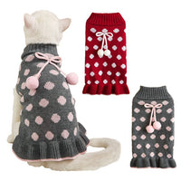 Polka Dot Dog Cat Lotus Leaf Skirt Sweater