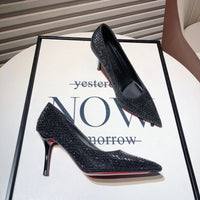 Pointed Stiletto Heel Silver High Heel Banquet Wedding Shoes