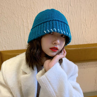 Women's Versatile Bulb Warm Seam Knitted Pot Hat