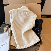 Loose-fitting Single-breasted Layered Top For Winter