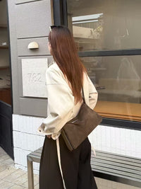 Genuine Leather Pillow Bag Frosted Cowhide Shoulder Bag