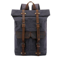 Vintage Backpack Horse Leather Casual Oil Wax Canvas