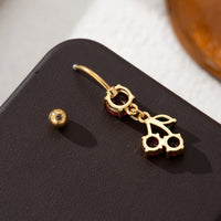 Special Interest Light Luxury High-grade Zircon Cherry Belly Ring Pendant