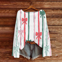 Off-the-Shoulder Pullover Sweater With 3D Print