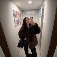 With Belt Artificial Wool Coat Mid-length