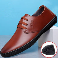 Men's Business Casual Leather Shoes With Breathable Laces