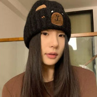 Capybara Bear Cartoon Knitted Beanie For FallWinter