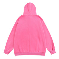 Letter Flocking Embroidery Hooded Cardigan Sweater