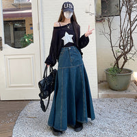 Women's Slim Wrapped Hip Denim Skirt