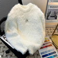 Mink Sweater Men's Winter American Retro Loose Casual Thick Warm