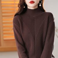 Women's Thickened Half-high Collar Cotton Long-sleeved Bottoming Sweater