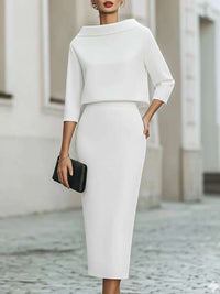 Stylish Urban Commuter Two-piece Set Featuring A Bodycon Skirt And Top