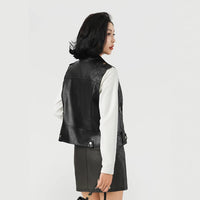 Versatile Fashion Suit Lapel Leather Waistcoat