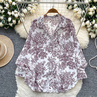 Lazy Style Niche Versatile Loose Casual Printed Shirt