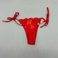 Traceless Briefs Lace Women's T-back Letters Diamond Decorations