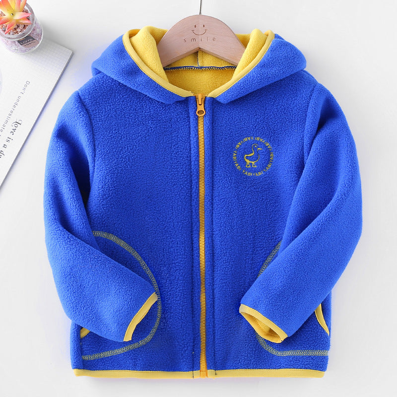 Children's Clothing Set Polar Fleece Cardigan Hooded Sweater