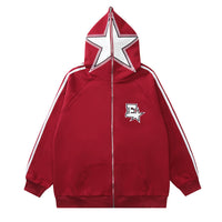 Niche Design Five-pointed Star Casual Zip Coat