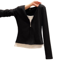 Women's Long Sleeve Korean Style Sense Of Design Versatile Bottoming Top