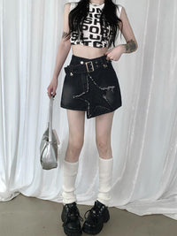 Hot Girl Retro Denim Skirt High Waist Slimming