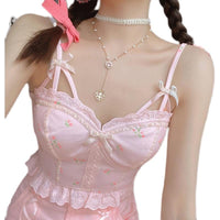 Sweet And Spicy Pure Floral Bow Chest Pad With Sling