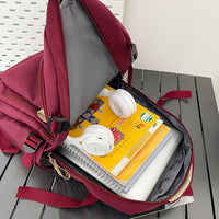 Solid Multi-pocket Backpack Korean Version Junior High School Students Schoolbag Outdoor Large Capacity Travel Bags For Men And Women