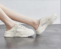 Women Wearing Thick-soled White Shoes