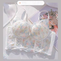 Women's Fashion Casual Bow Breast Holding Push Up Wireless Bra