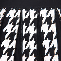 Knitted Houndstooth Little Short Dress